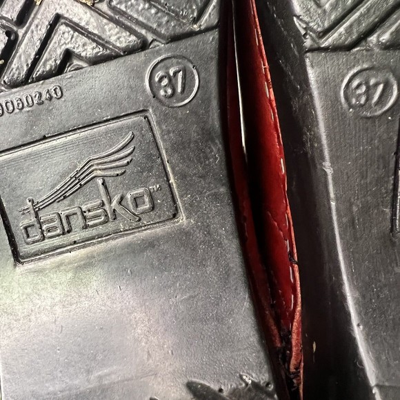 Dansko Red Leather Professional Comfort Mule Slip On Clogs Size 37 / 7 - Picture 10 of 10